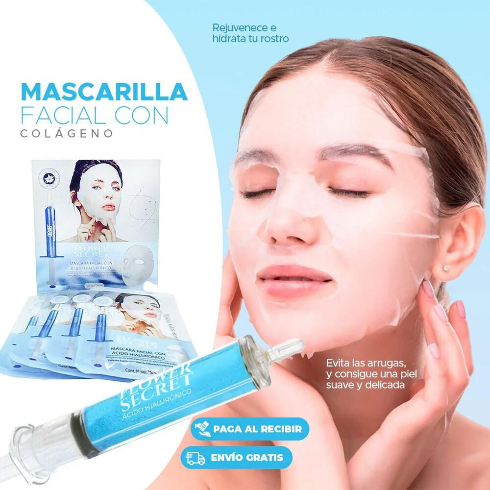 Pack de 10 Mascarillas con Colágeno + Ácido Hialurónico - 😍La Revolución de la Belleza😍
