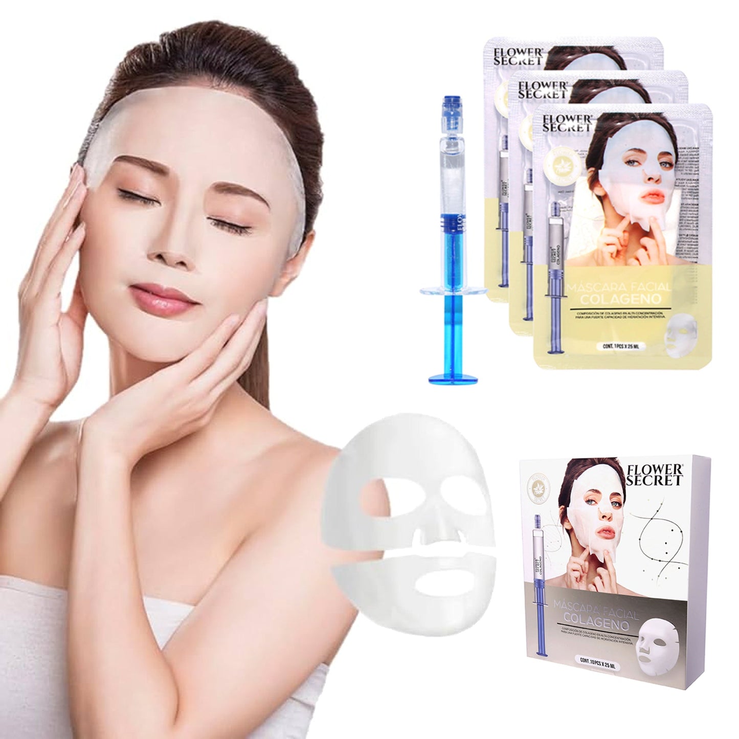 Pack de 10 Mascarillas con Colágeno + Ácido Hialurónico - 😍La Revolución de la Belleza😍