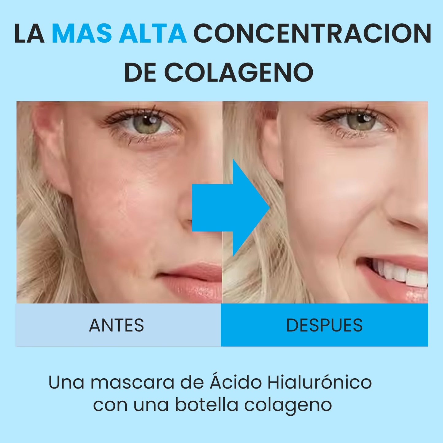 Pack de 10 Mascarillas con Colágeno + Ácido Hialurónico - 😍La Revolución de la Belleza😍