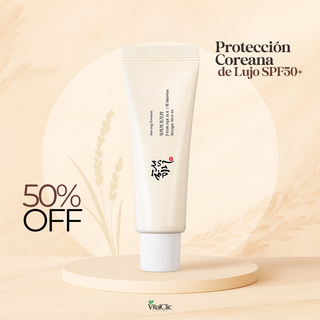 Protector Solar Coreano a Base de Arroz SPF50+ 50mL - 😱50% DE DESCUENTO😱