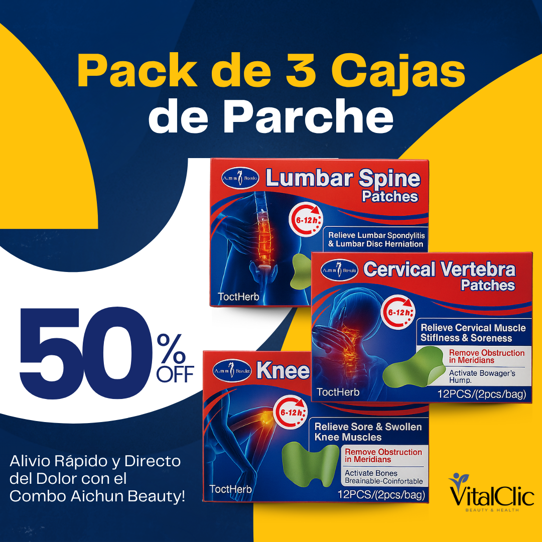 Pack de 3 Cajas de Parches Antinflamatorios (Rodilla-Columna Lumbar y Cervical)- 😱50% DE DESCUENTO😱