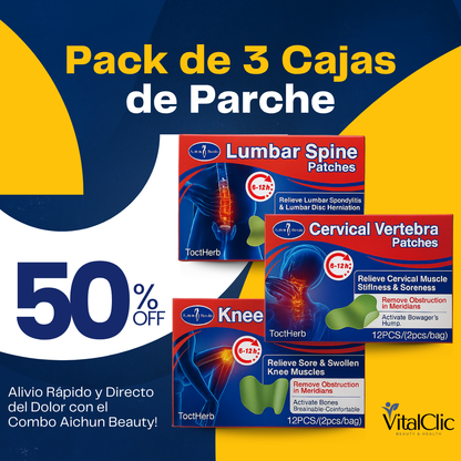 Pack de 3 Cajas de Parches Antinflamatorios (Rodilla-Columna Lumbar y Cervical)- 😱50% DE DESCUENTO😱