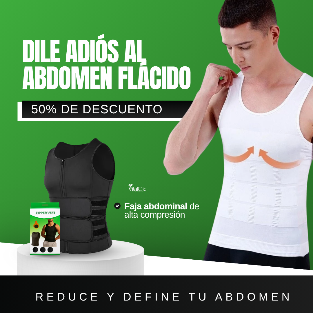 ZIPPER VEST™ - Faja Reductora de Hombre de Alta Compresión Abdominal 😍50% DE DESCUENTO😍