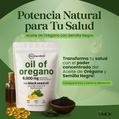 Aceite de Orégano y Semilla Negra 60 Capsulas - 😱AUMENTA TUS DEFENSAS EN SEGUNDOS😱