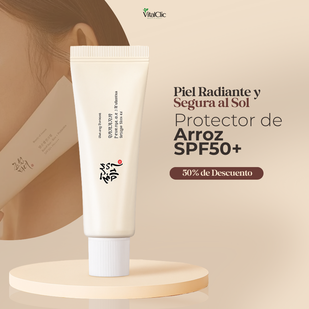 Protector Solar Coreano a Base de Arroz SPF50+ 50mL - 😱50% DE DESCUENTO😱