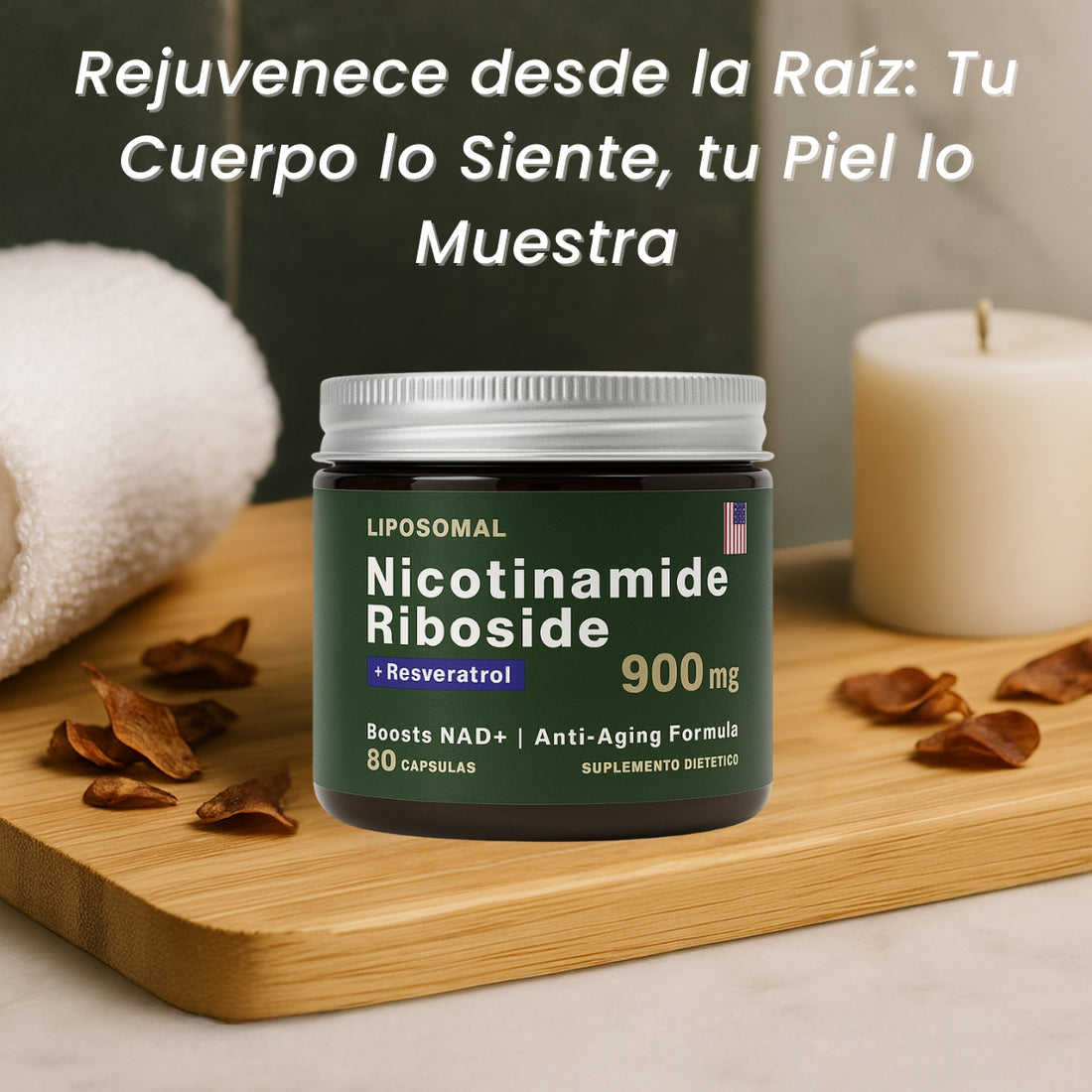Nicotinamide Riboside NAD + Resveratrol 900mg - 80 Cápsulas - 😱TU MEJOR ALIADO PARA COMBATIR EL ENVEJECIMIENTO😱
