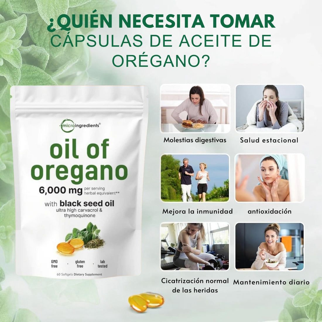 Aceite de Orégano y Semilla Negra 60 Capsulas - 😱AUMENTA TUS DEFENSAS EN SEGUNDOS😱