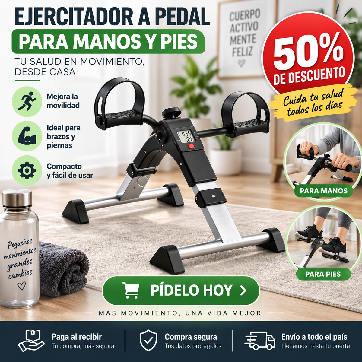 Ejercitador a Pedal Manos y Pies - EMPIEZA A MOVERTE HOY 😍50% DE DESCUENTO😍