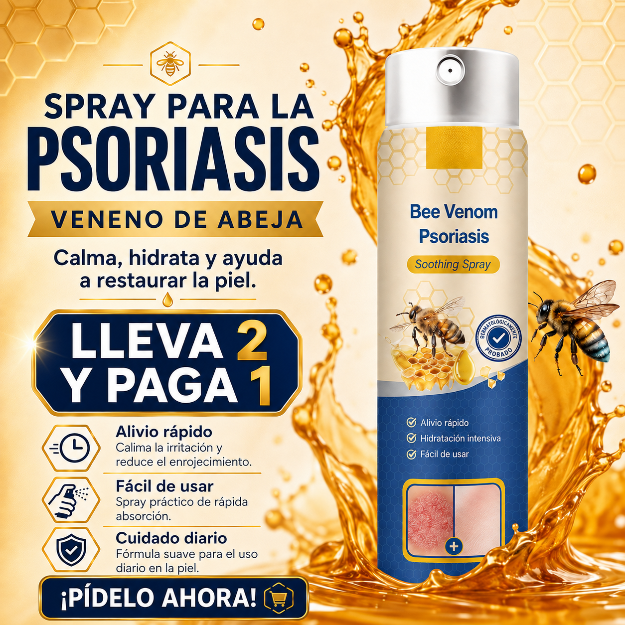 Spray para la Psoriasis de Veneno de Abeja - 😲LLEVA 2 Y PAGA 1😲