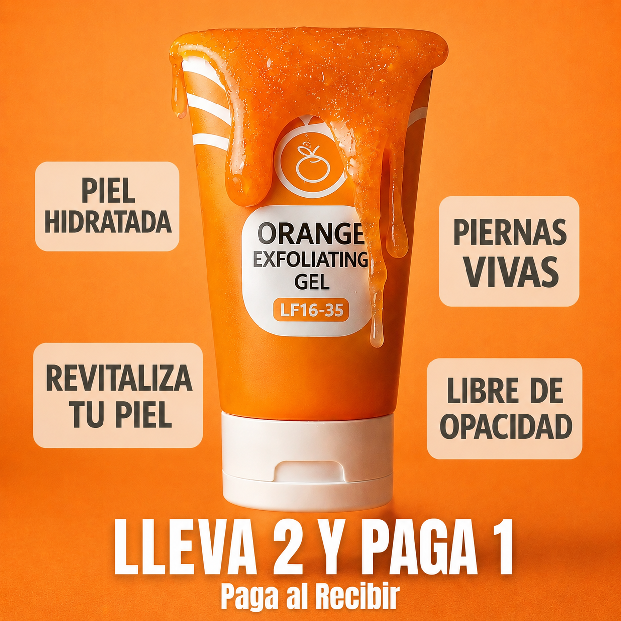 Exfoliante Orange - Aclarante y Limpiador Facial, Elimina Manchas e Hidrata tu Piel  😱LLEVA 2 Y PAGA 1😱