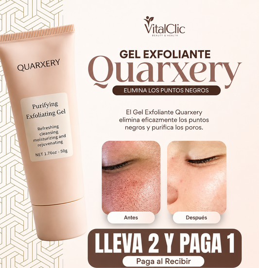 Gel Exfoliante Quarxery - Elimina Manchas y Puntos Negros 😱Lleva 2 y Paga 1😱