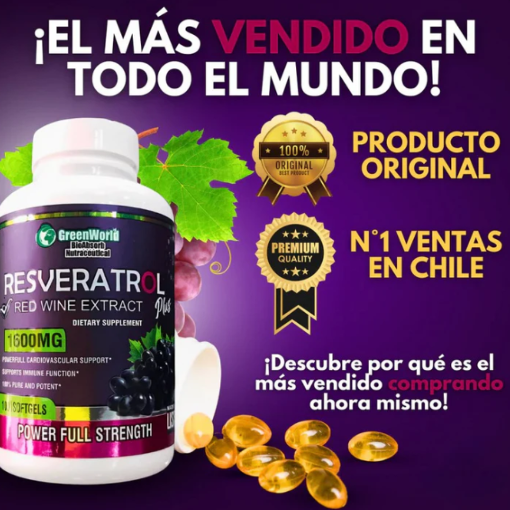 RESVERATROL® - 100 Capsulas Antienvejecimiento