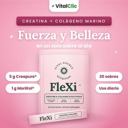 FLEXI™ - Creatina + Colágeno Marino | FUERZA Y BELLEZA EN UN SOLO SOBRE 😱50% DE DESCUENTO😱