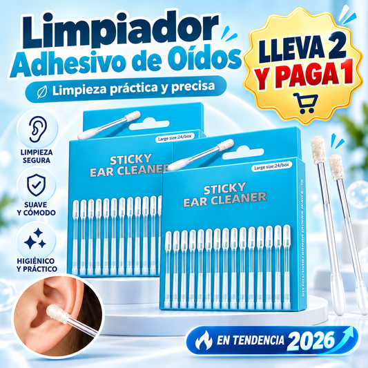 LIMPIADOR ADHESIVO DE OIDOS - EL MEJOR CUIDADO PARA TUS OIDOS 😲Lleva 2 y Paga 1😲