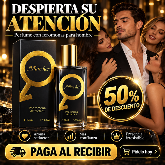 Perfume con Feromonas ALLURE HER - AUMENTA LA PASION DE LAS MUJERES CON ESTE OLOR 😍50% DE DESCUENTO😍