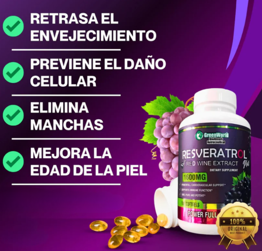 RESVERATROL® - 100 Capsulas Antienvejecimiento