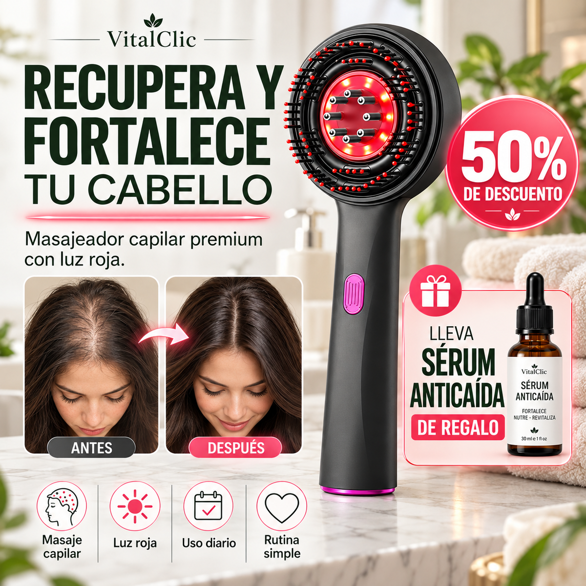 Masajeador Capilar Premium - ESTIMULA EL CRECIMIENTO DESDE LA RAIZ 😲50% DE DESCUENTO😲